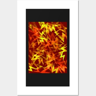 Zig Zag Lightning Bolts in Fall Colors Posters and Art